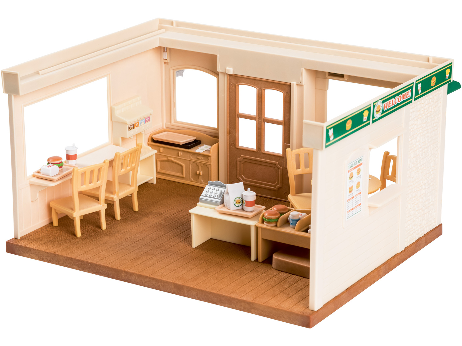 Restauracja z hamburgerami , cena 59,00 PLN
- 19 x 32 x 35 cm
- zestaw z mebelkami ...