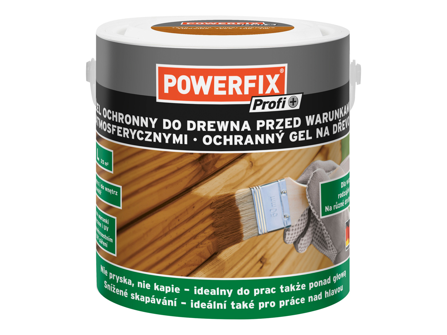 Żel ochronny do drewna 2,5 l Powerfix, cena 34,99 PLN 
5 kolorów 
- odporny na ...