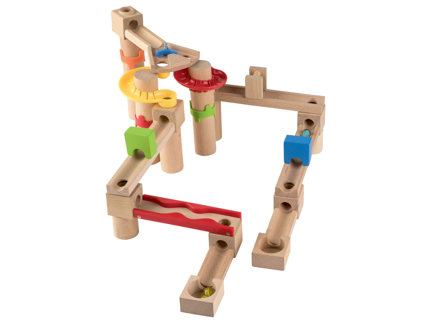 Drewniany tor kulkowy Playtive, cena 49,99 PLN
- tory z drewna bukowego
- 6 szklanych ...