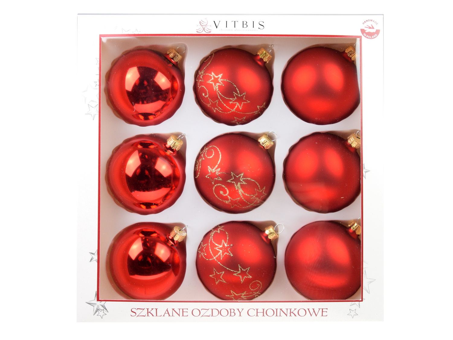 Bombki szklane 80 mm, 9 szt. , cena 24,99 PLN
4 zestawy do wyboru
- ręcznie ...