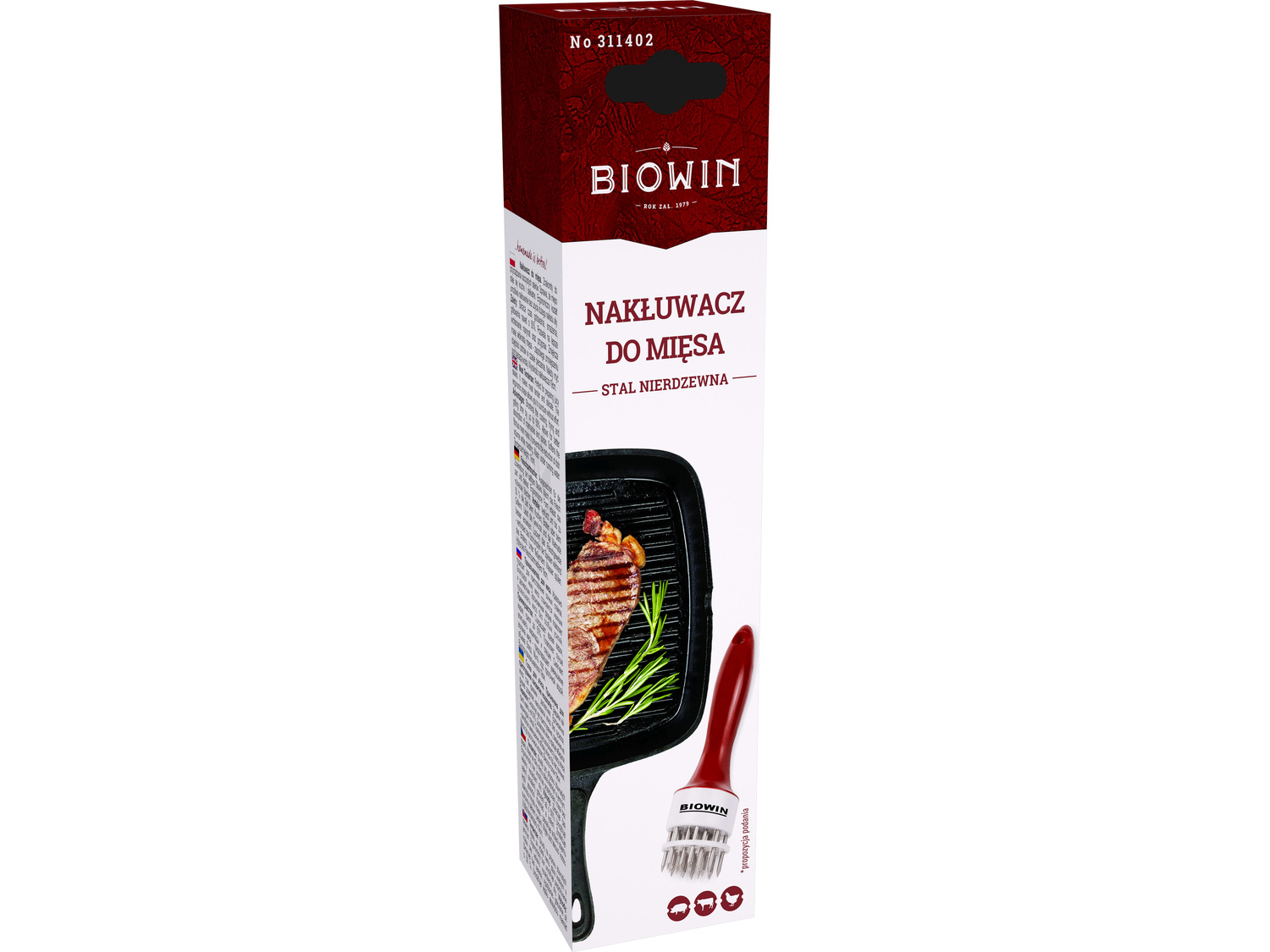 Nakłuwacz do mięsa Biowin, cena 15,99 PLN
- do przyrządzania soczystych, delikatnych ...