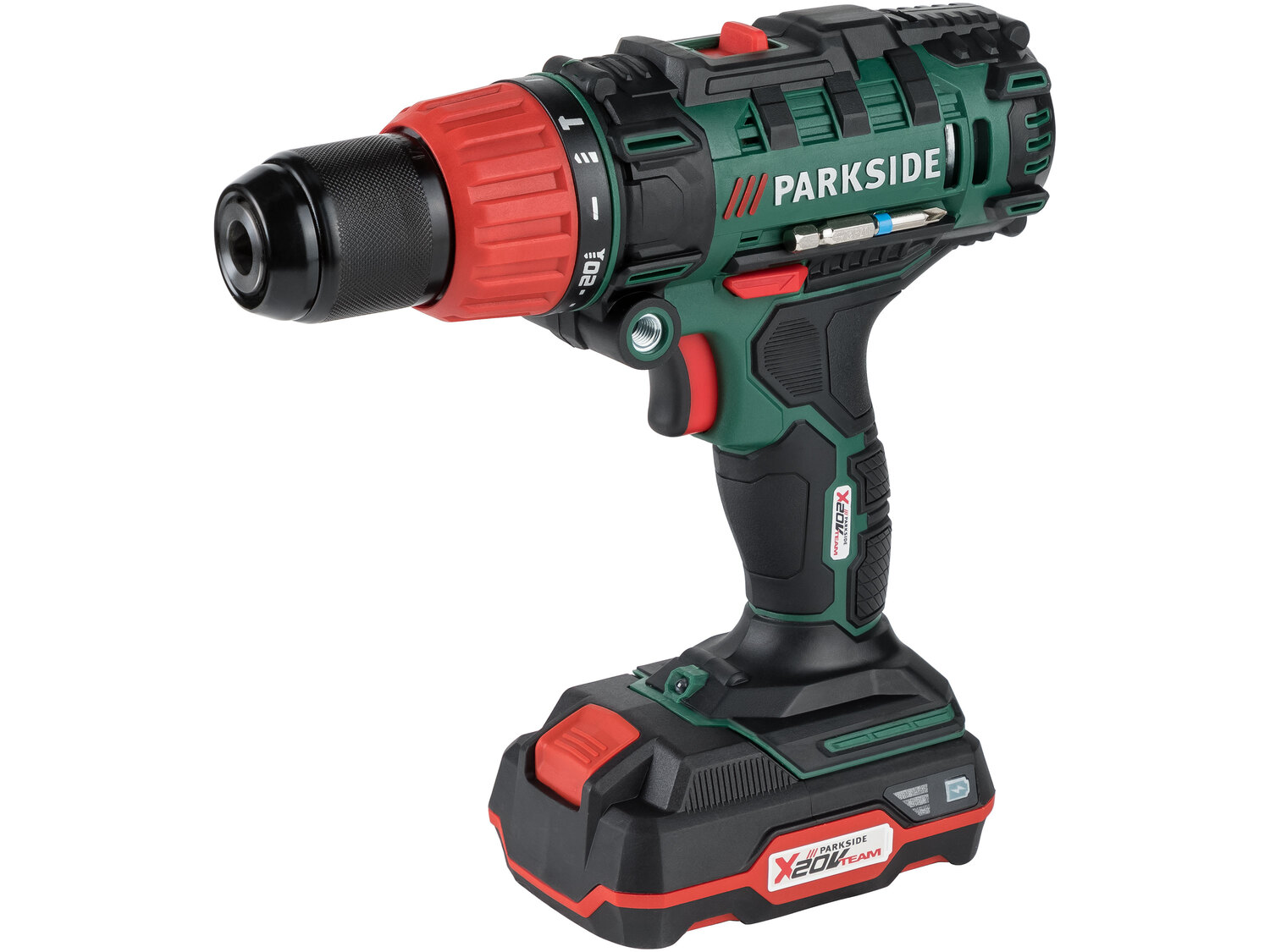 Akumulatorowa wiertarkowkrętarka z udarem, Parkside, X20VTeam 20 V , cena 259,00 ...
