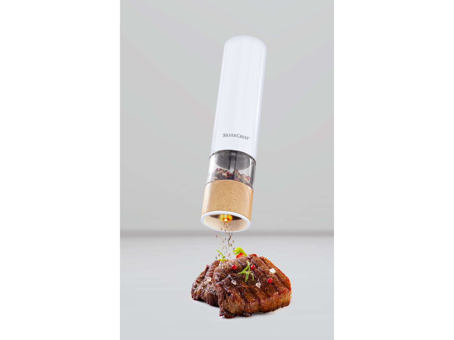 Elektryczny młynek do soli lub pieprzu Silverscrest Kitchen Tools, cena 34,99 PLN ...