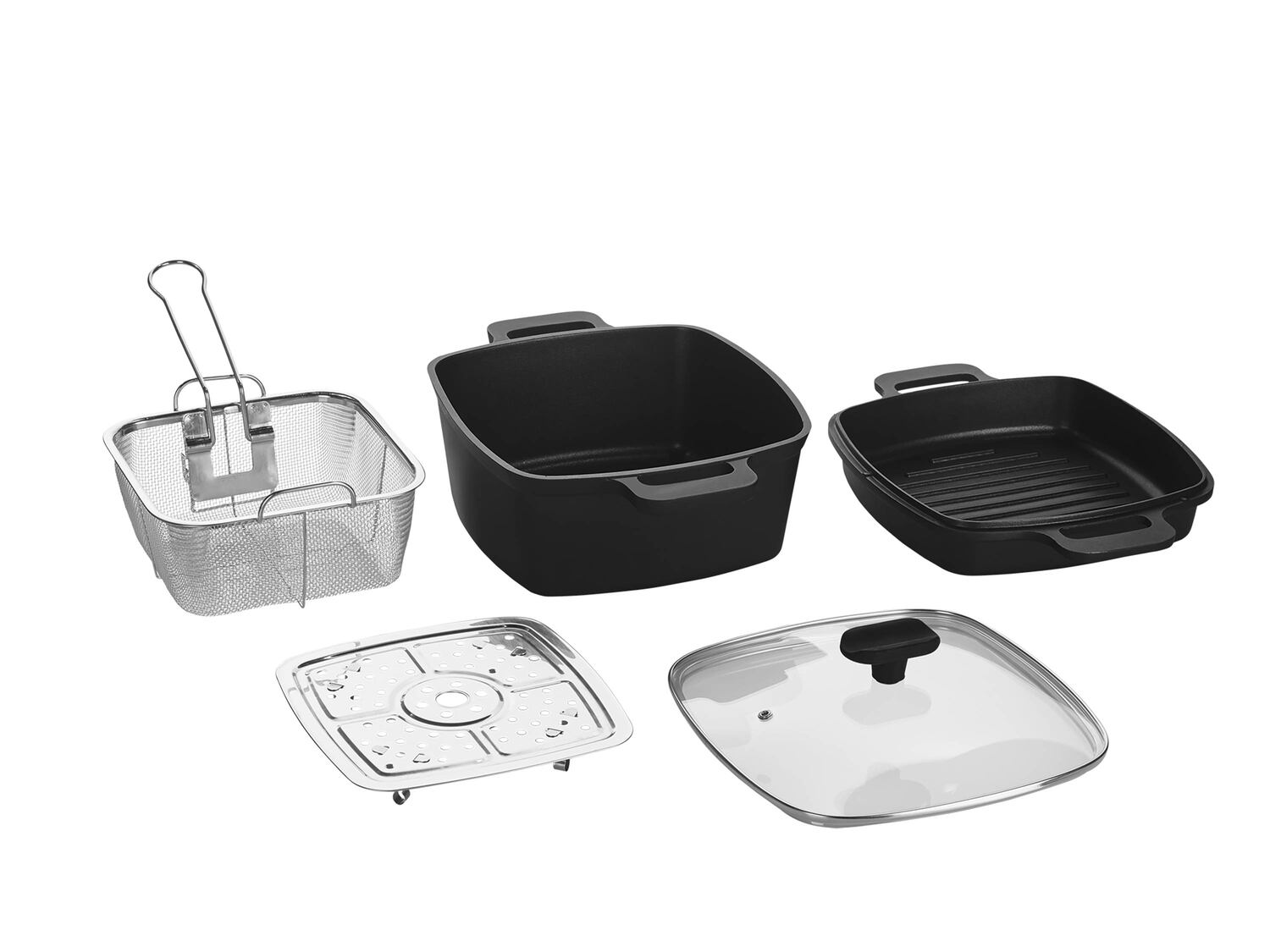 Wielofunkcyjny garnek z odlewu aluminium z akcesoriami, 5 elementów Ernesto, cena ...
