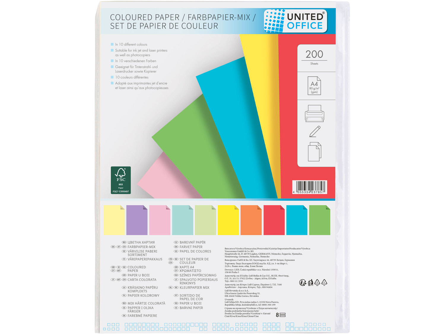 Papier kolorowy A4 United Office, cena 15,99 PLN
- 80 g/m2
- 200 arkuszy
Opis