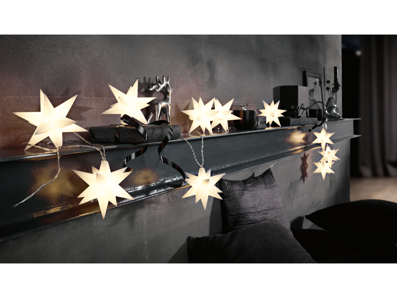 LIVARNO HOME® Girlanda świetlna LED ze świecącymi gwiazdami 3D , cena 59,9 ...