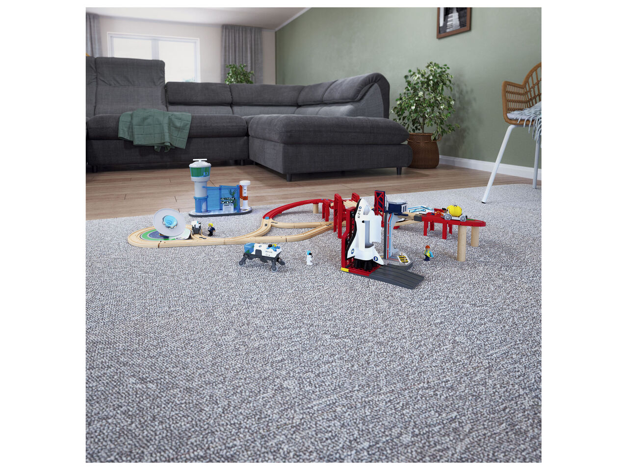 PLAYTIVE® Drewniana kolejka ze stacją kosmiczną , cena 219 PLN
- w zestawie ...