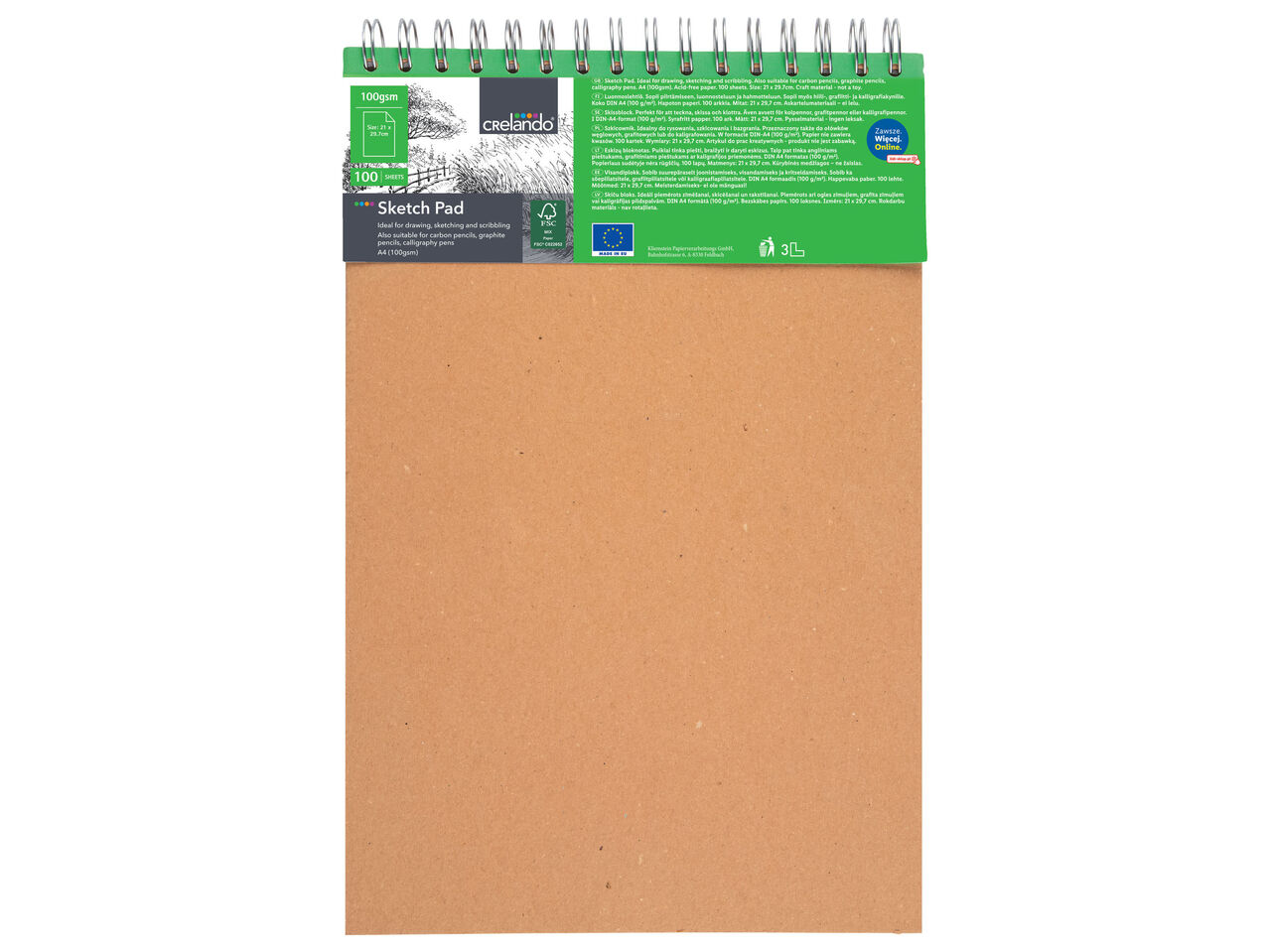 CRELANDO® Papier do akwareli lub szkicownik , cena 19,99 PLN