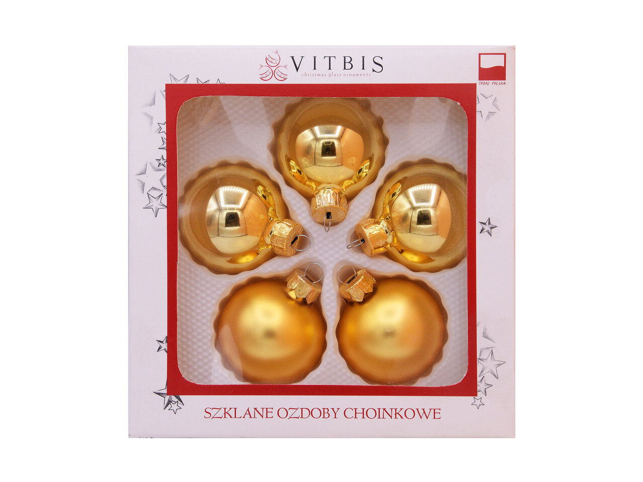 VITBIS® Bombki szklane 60 mm, 5 szt. , cena 9,99 PLN