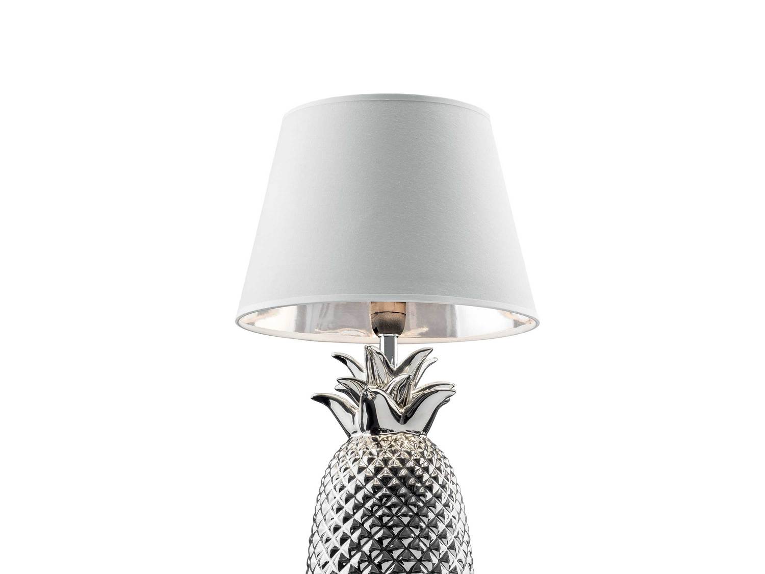 Lampa stołowa LED Livarno Lux, cena 74,90 PLN
- abażur z tkaniny ze srebrną ...