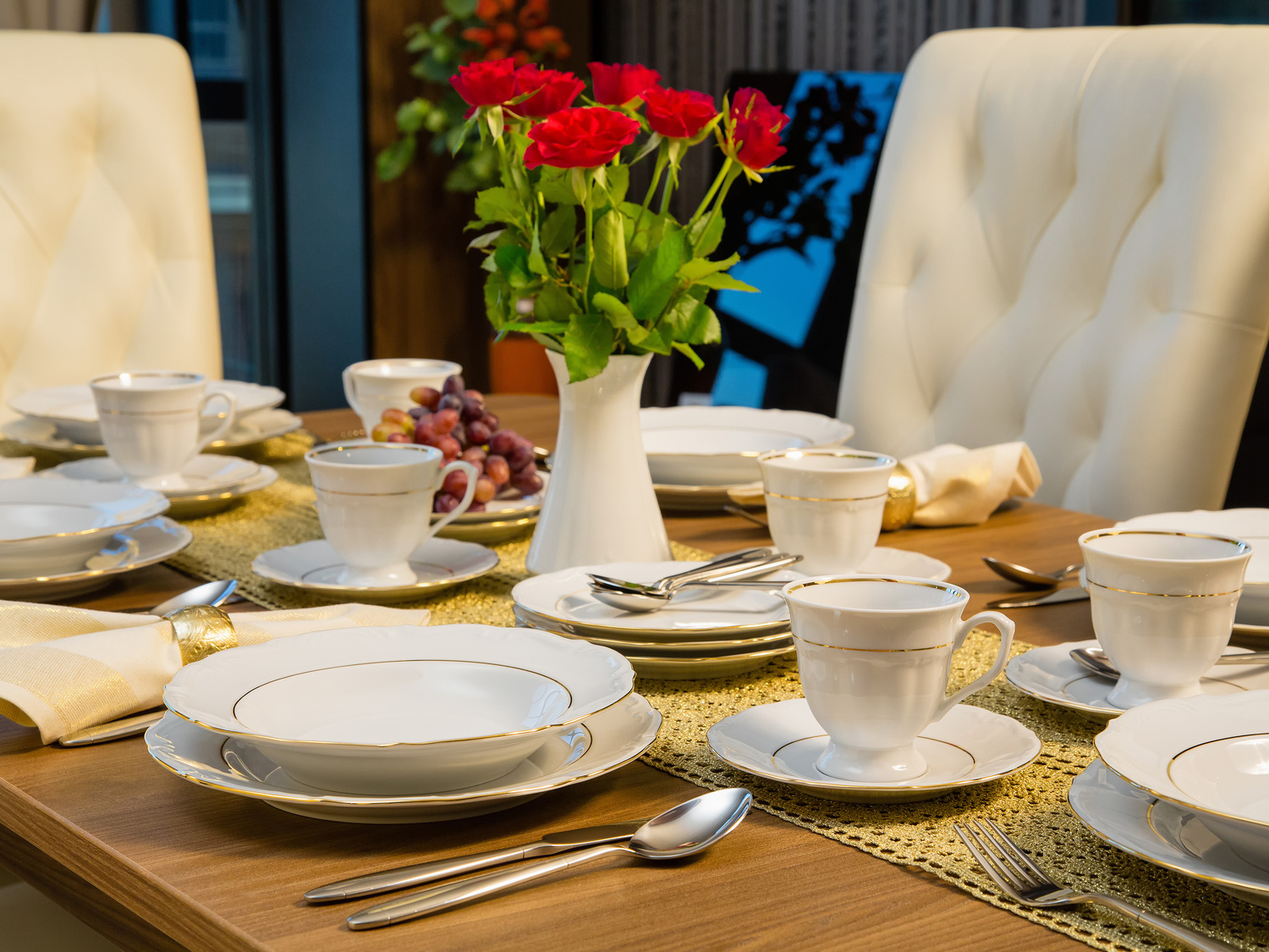 Zestaw obiadowy Maria Teresa, linia złota Chodzież porcelana, cena 169,00 PLN ...