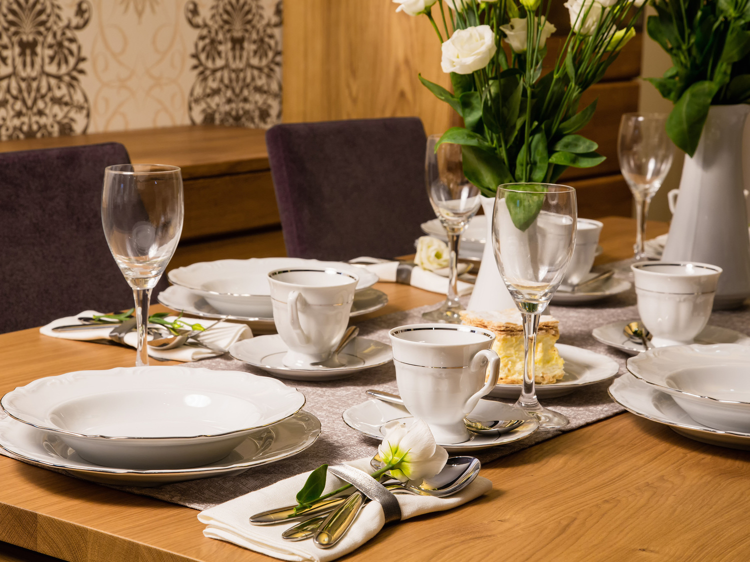 Zestaw obiadowy Maria Teresa, linia platynowa Chodzież porcelana, cena 169,00 PLN ...