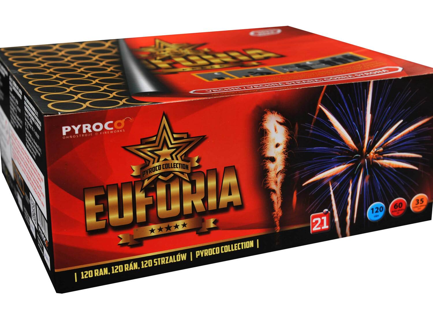Bateria 120-strzałowa „Euforia” , cena 129,00 PLN
- czerwone, zielone i niebieskie ...