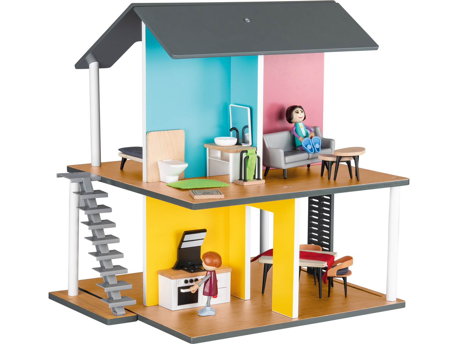Drewniany domek dla lalek Playtive Junior, cena 99,00 PLN
- wys. 43 cm
- z 3 ...