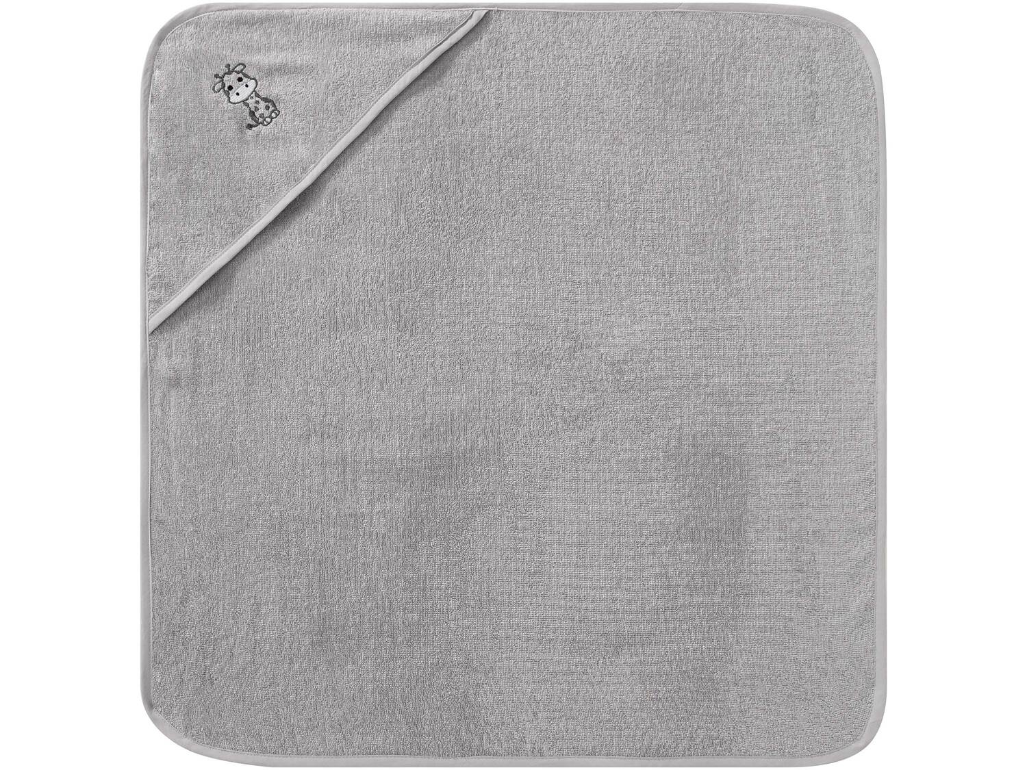 Ręcznik dziecięcy z kapturem 75 x 75 cm Lupilu, cena 24,99 PLN
3 wzory
- 100% ...