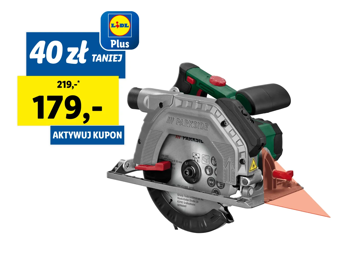 PARKSIDE® Pilarka tarczowa ręczna 1350 W , cena PLN
PARKSIDE® Pilarka tarczowa ...