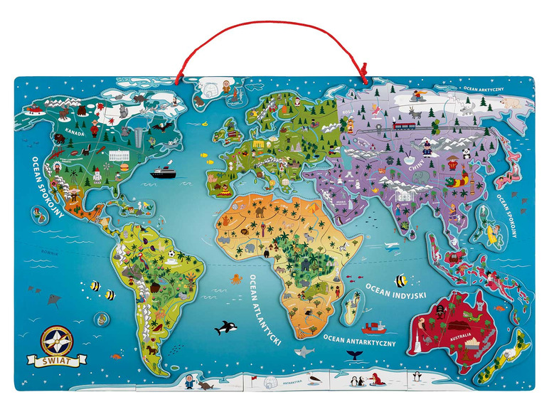 PLAYTIVE® Magnetyczna mapa Europy lub świata Playtive , cena 69,9 PLN