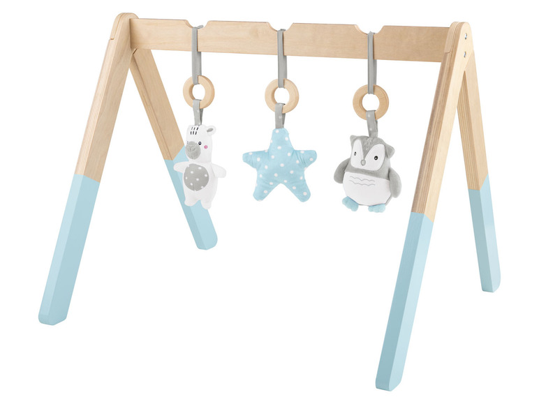 PLAYTIVE® Drewniany stojak edukacyjny z 3 zawieszkami Playtive , cena 99 PLN