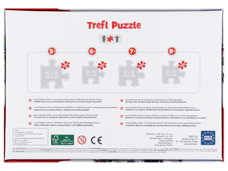 Trefl Puzzle z bohaterami bajek Junior Crazy Shapes, Trefl, cena 14,99 PLN
Trefl Puzzle ...