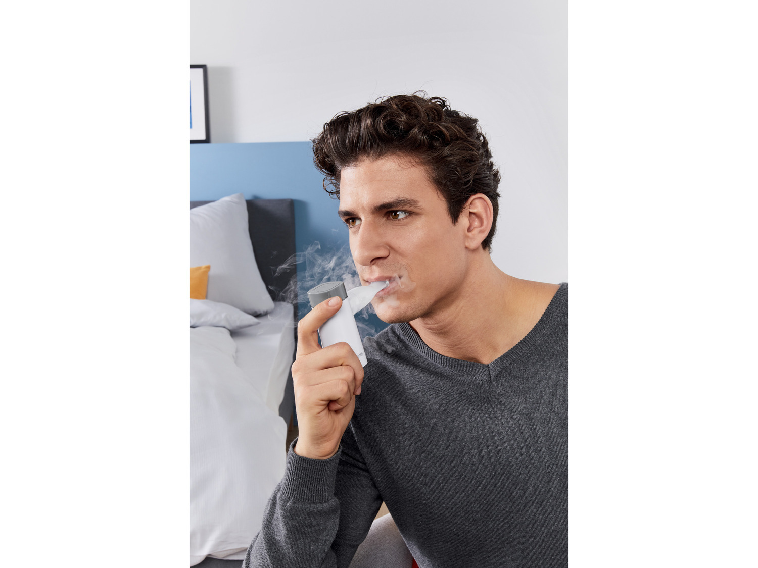 Akumulatorowy nebulizator siatkowy z pojemnikiem na lek Sanitas, cena 79,00 PLN ...