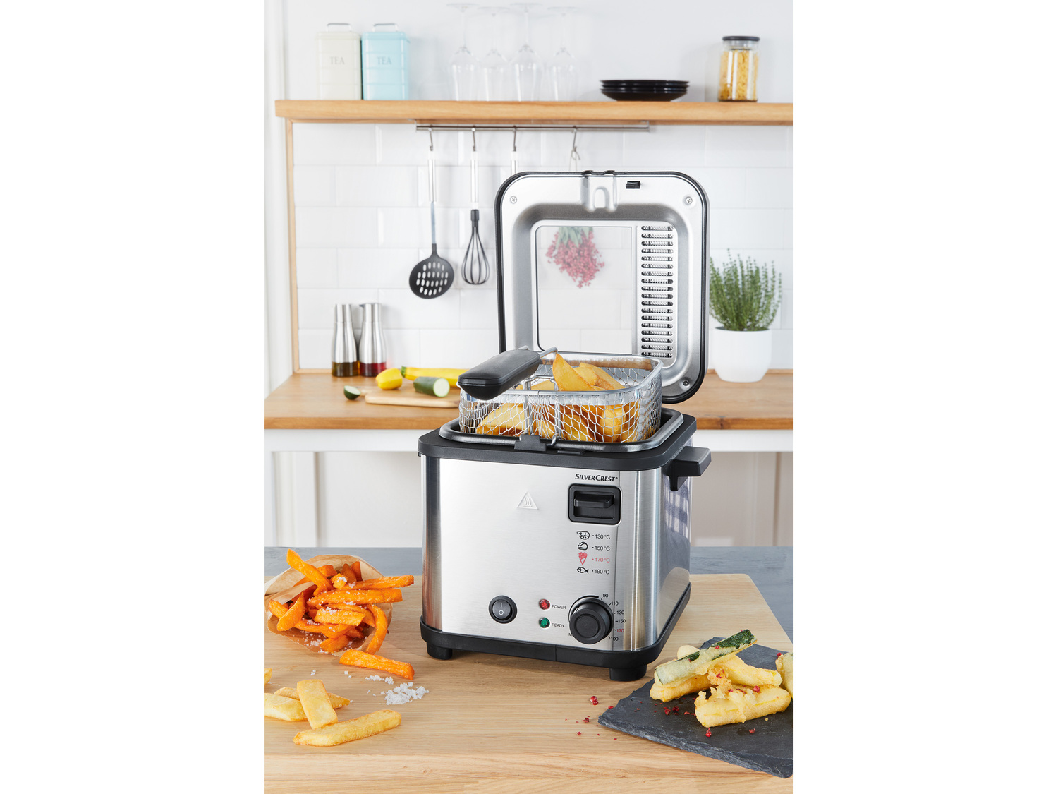Frytkownica 850 W, 2 w 1 Silverscrest Kitchen Tools, cena 109,00 PLN
- w zestawie ...