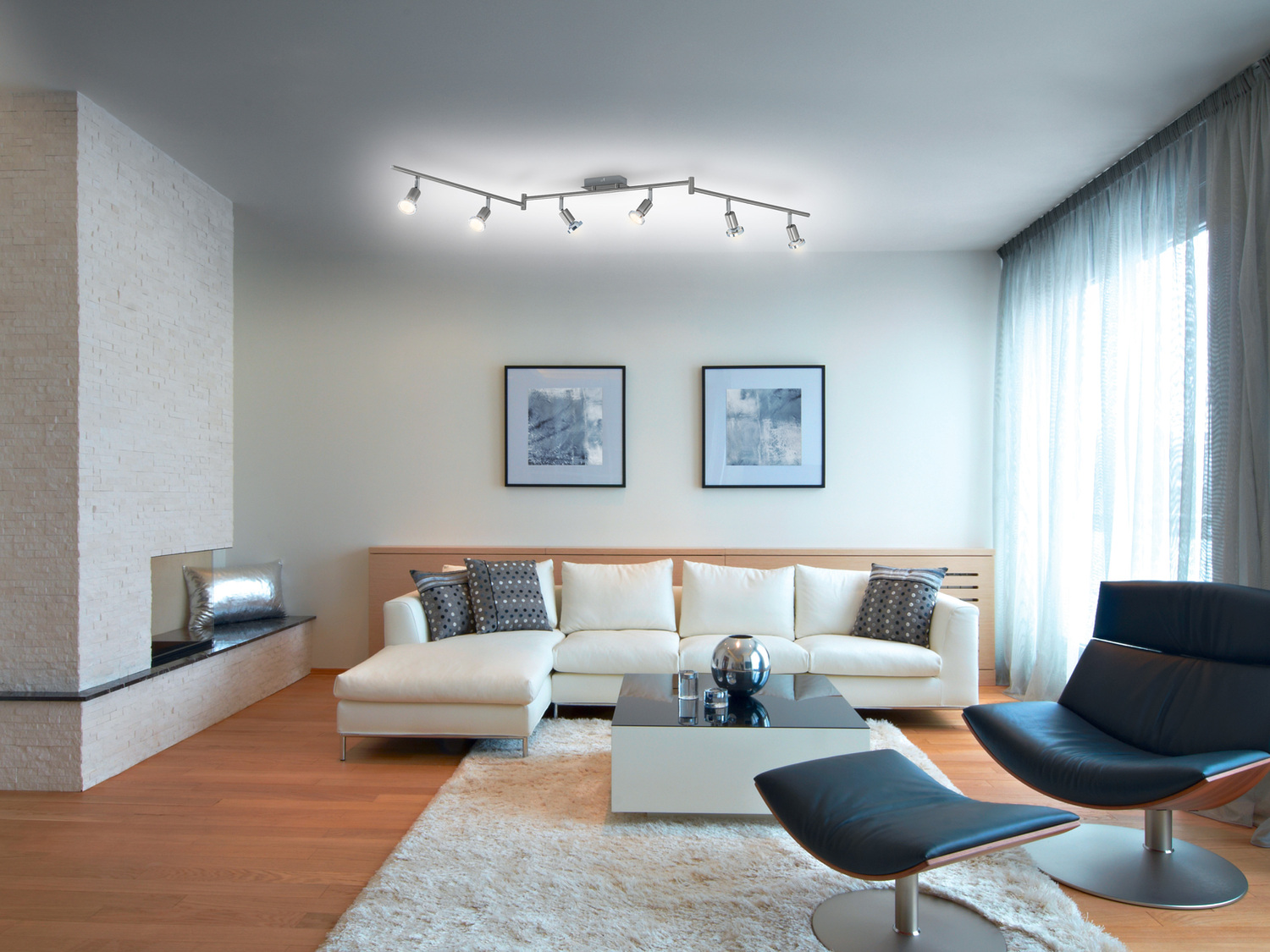 Lampa sufitowa LED Livarno, cena 149,00 PLN 
- 6 energooszczędnych żarówek LED ...
