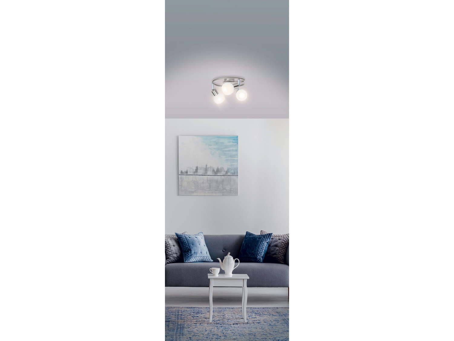 Lampa sufitowa LED Livarno, cena 79,90 PLN 
- 3 energooszczędne żarówki LED ...