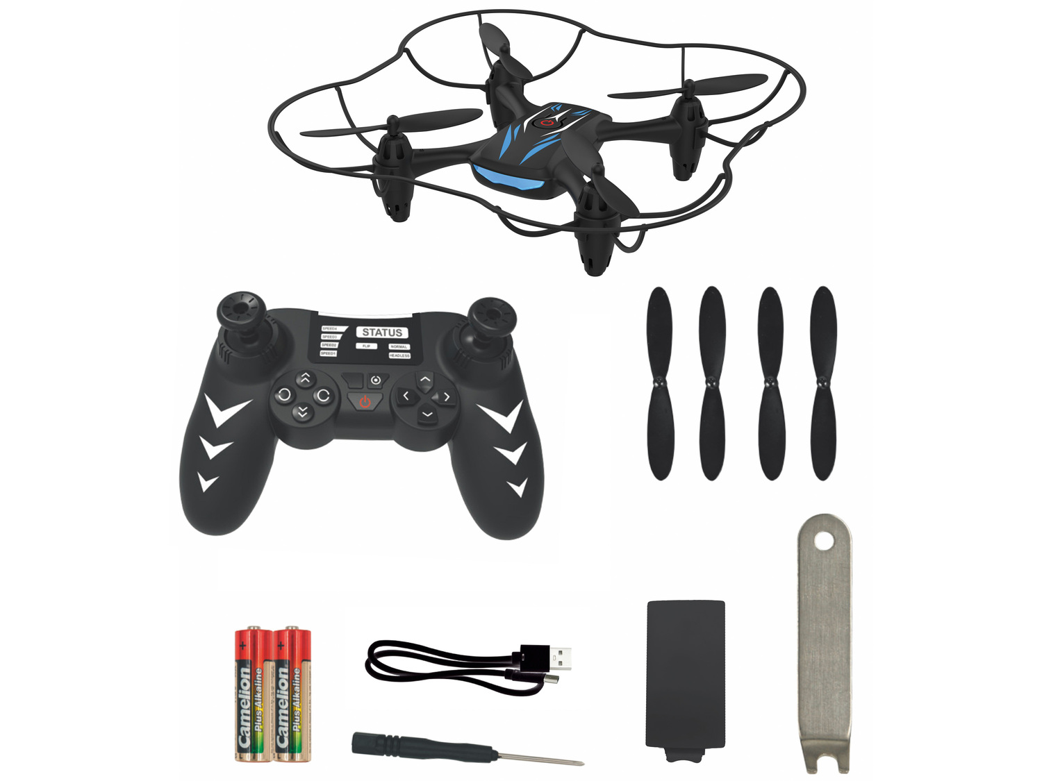 Quadrocopter , cena 89,90 PLN
- 6-osiowy żyroskop dla pełnej stabilizacji lotu
- ...