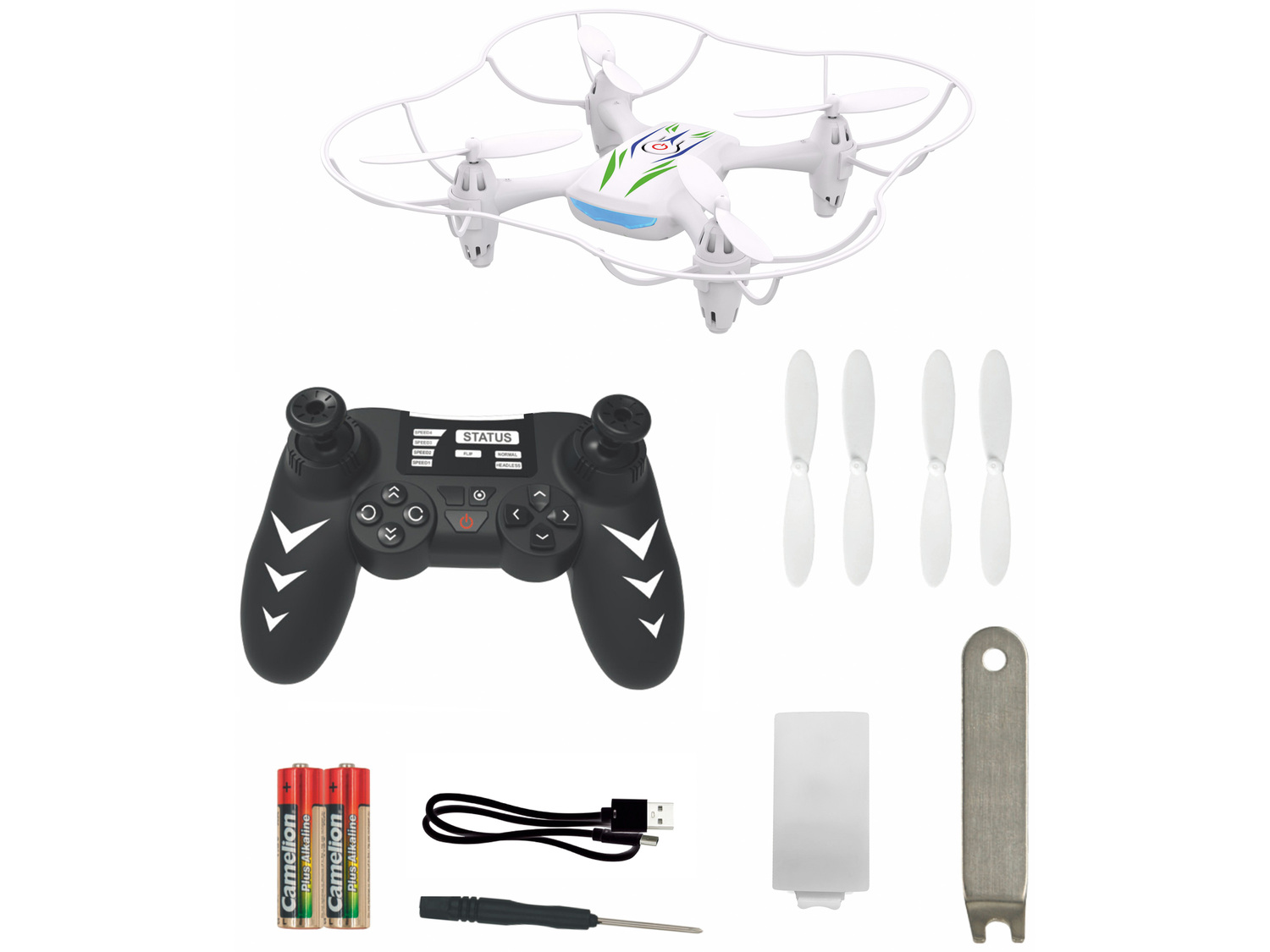 Quadrocopter , cena 89,90 PLN
- 6-osiowy żyroskop dla pełnej stabilizacji lotu
- ...