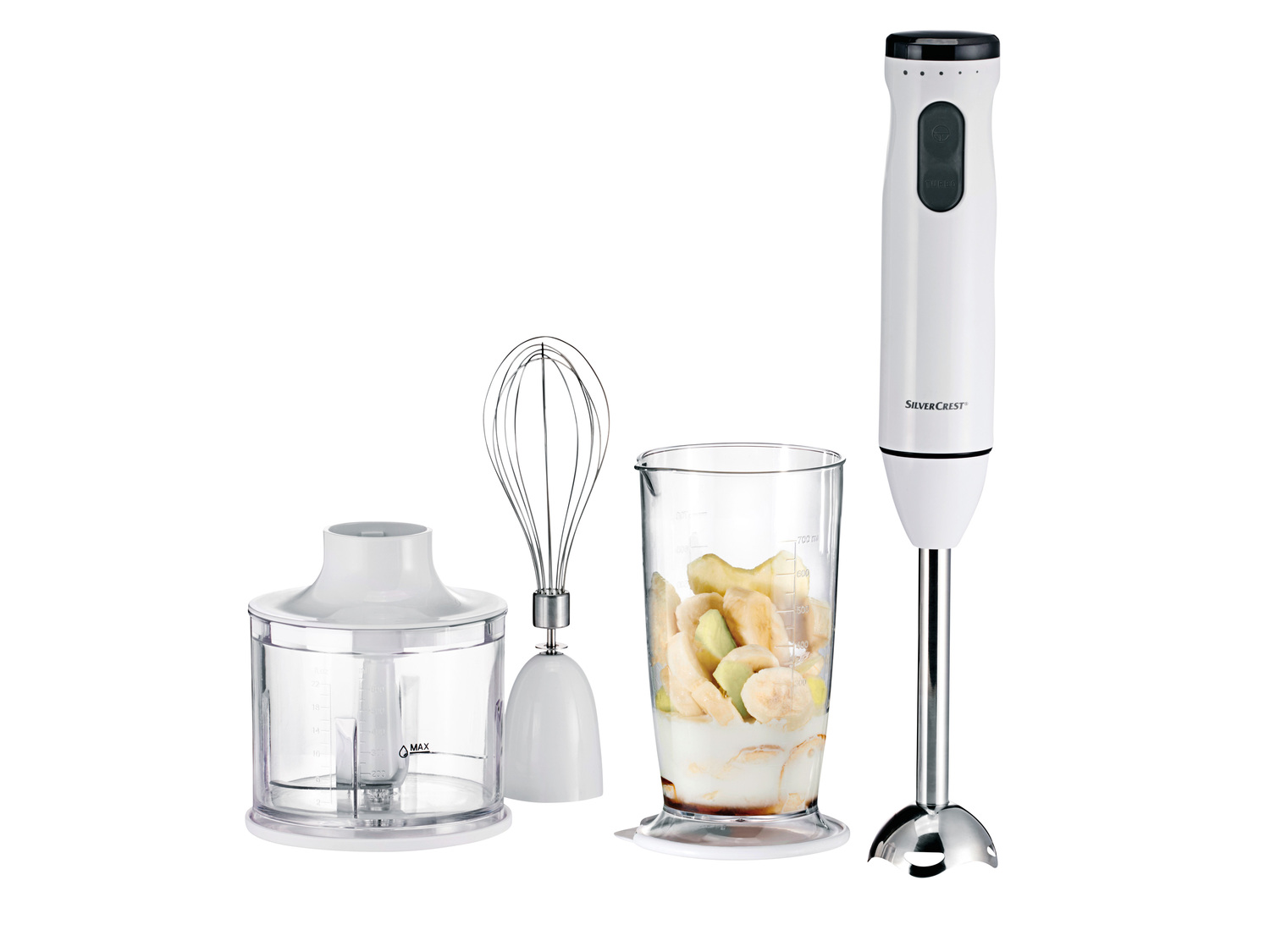 Blender ręczny 600 W z zestawem akcesoriów Silverscrest Kitchen Tools, cena 79,90 ...