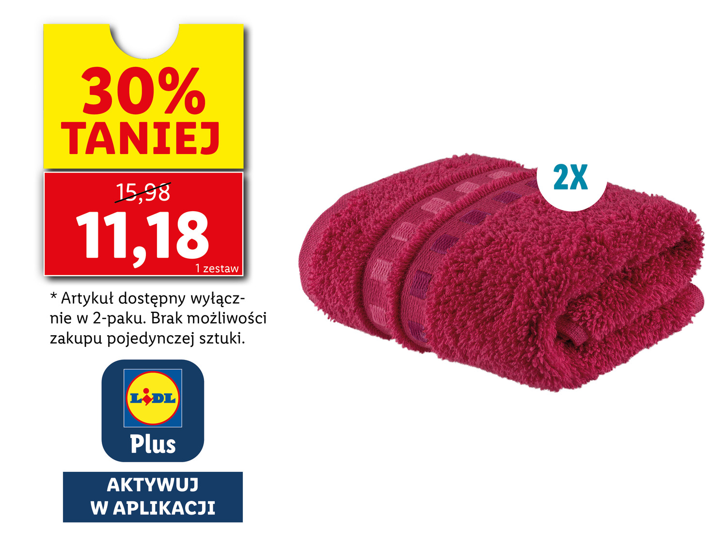Ręczniki 30 x 50 cm, 2 szt.* , cena 15,98 PLN
- 450 g/m2
- 100% bawełny
- ...