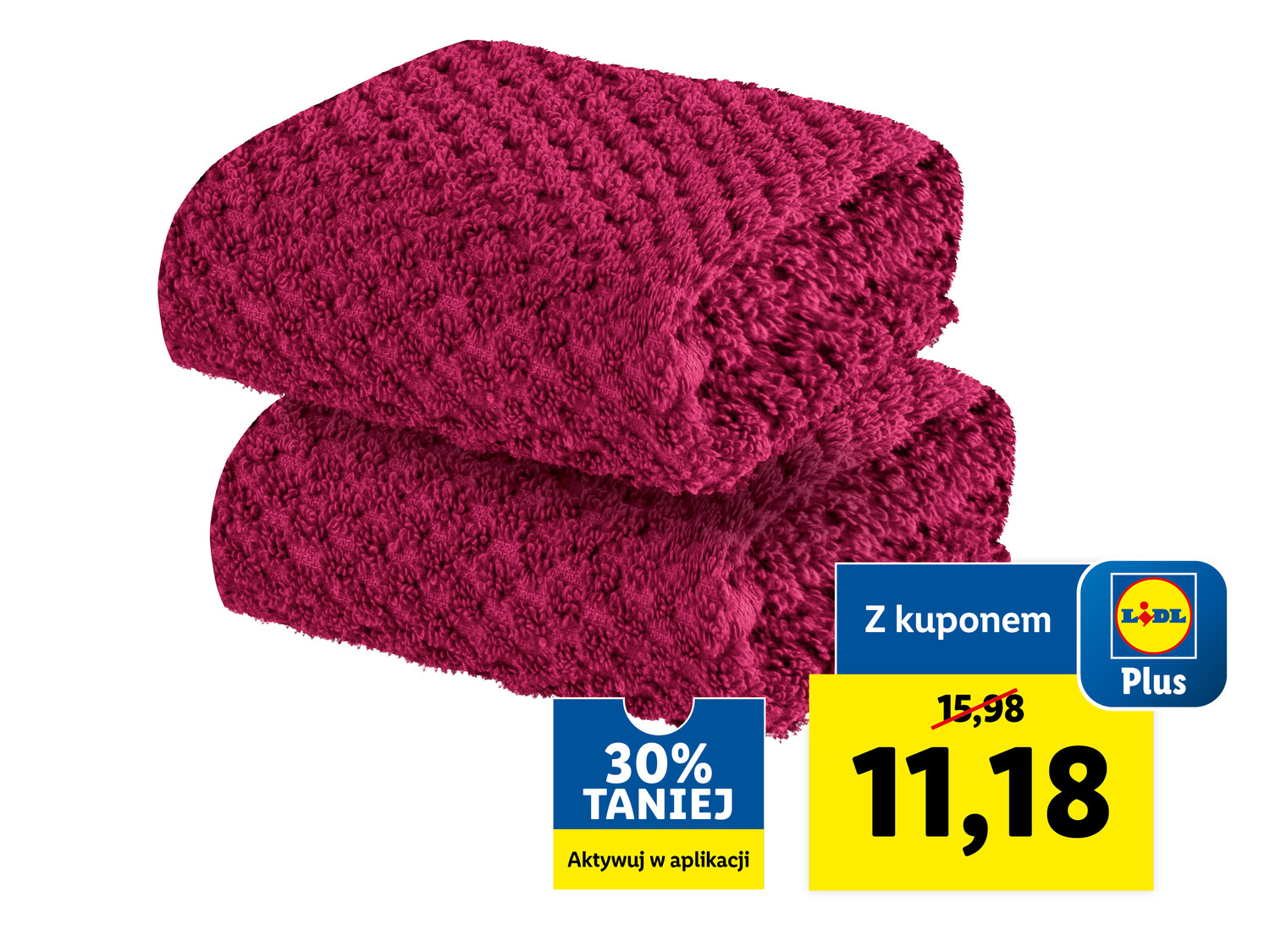 Ręczniki frotté 30 x 50 cm, 2 szt. Livarno, cena 15,98 PLN
- 500 g/m²
- ...