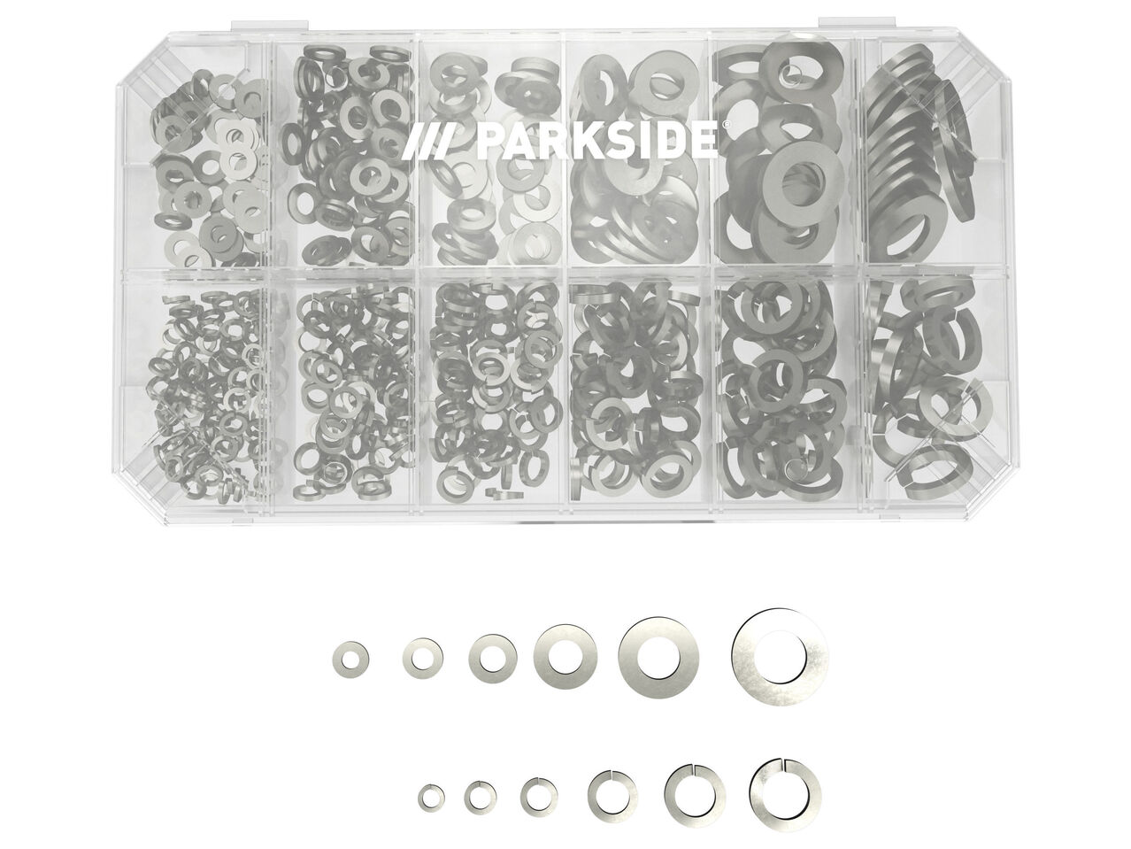 PARKSIDE® Zestaw podkładek, haczyków lub nakrętek, cena 14,99 PLN