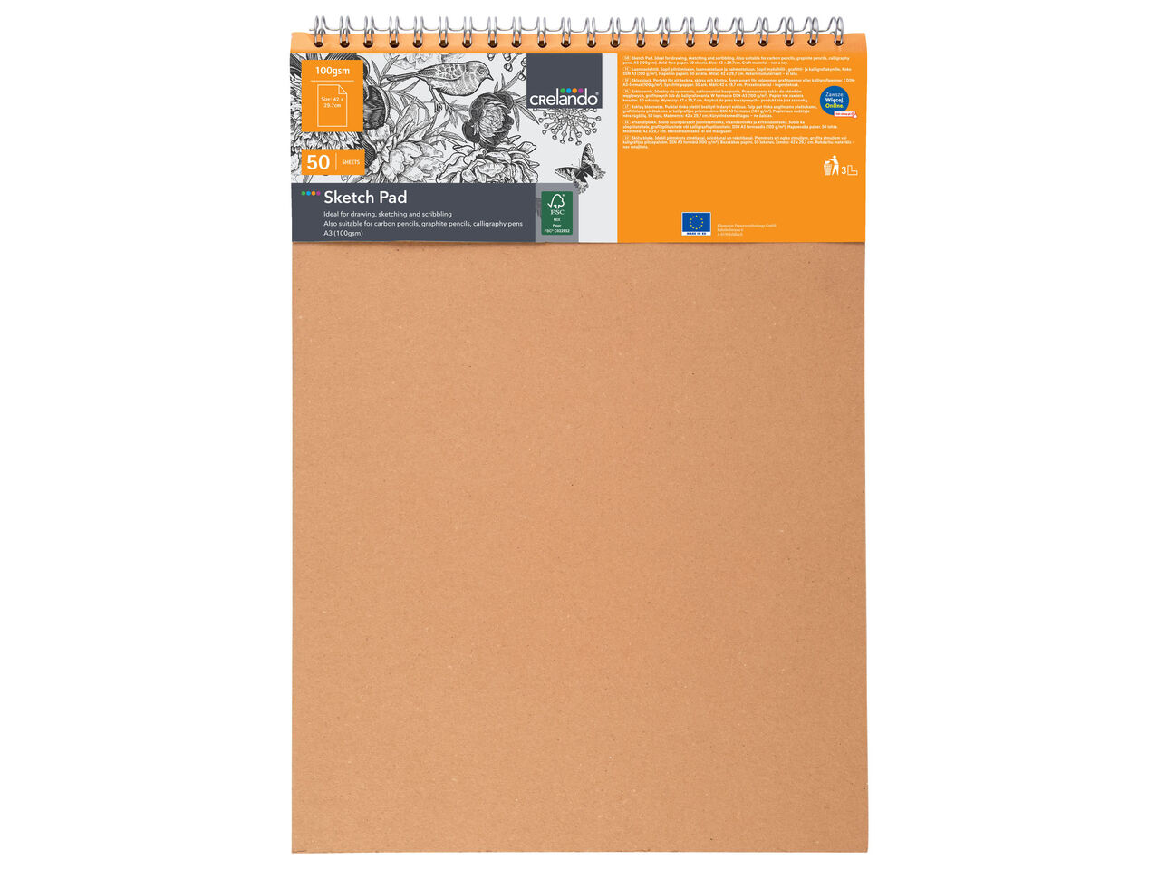 CRELANDO® Papier do akwareli lub szkicownik , cena 19,99 PLN