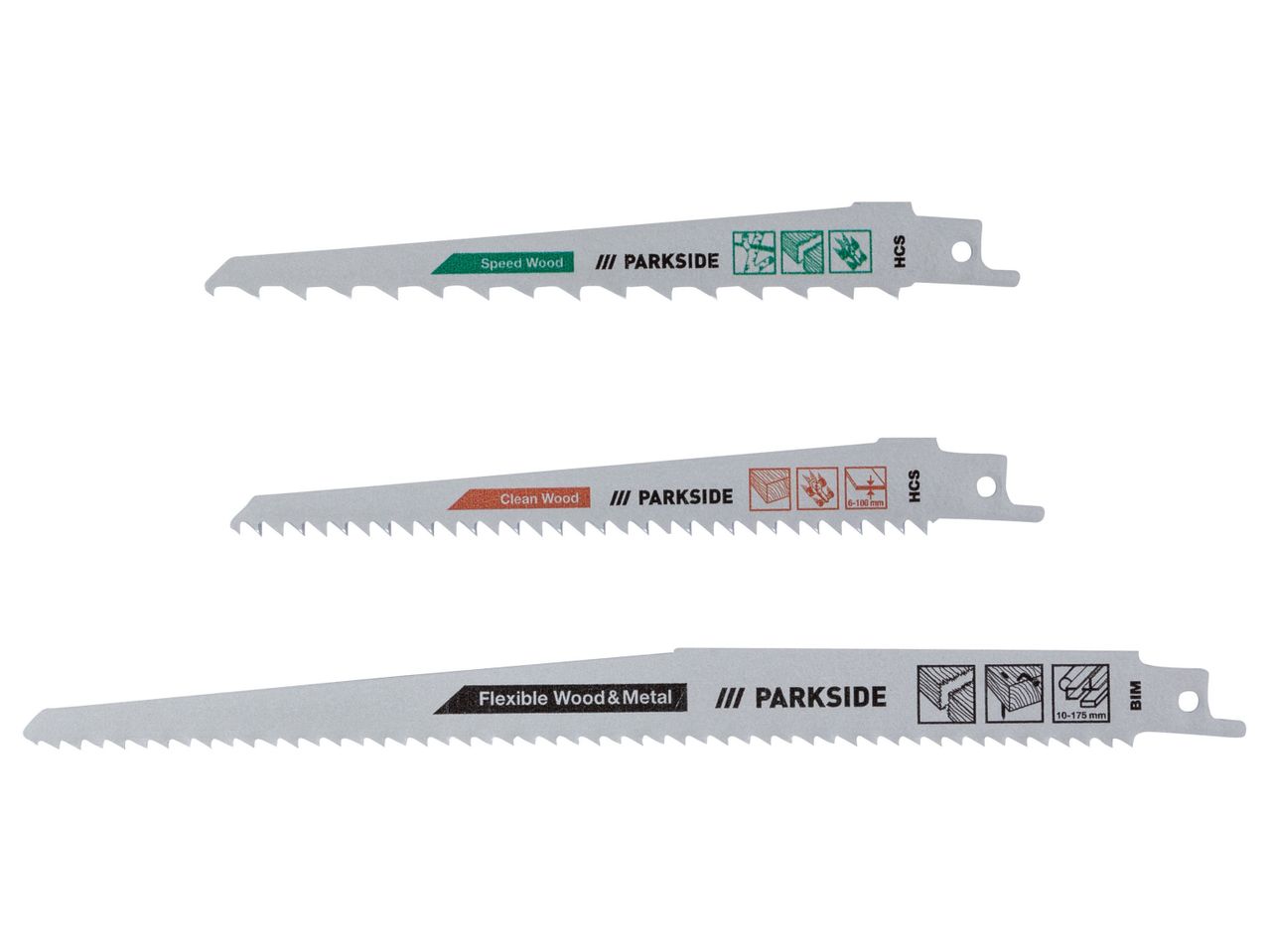 PARKSIDE® Zestaw 3 brzeszczotów do piły szablastej , cena 19,99 PLN