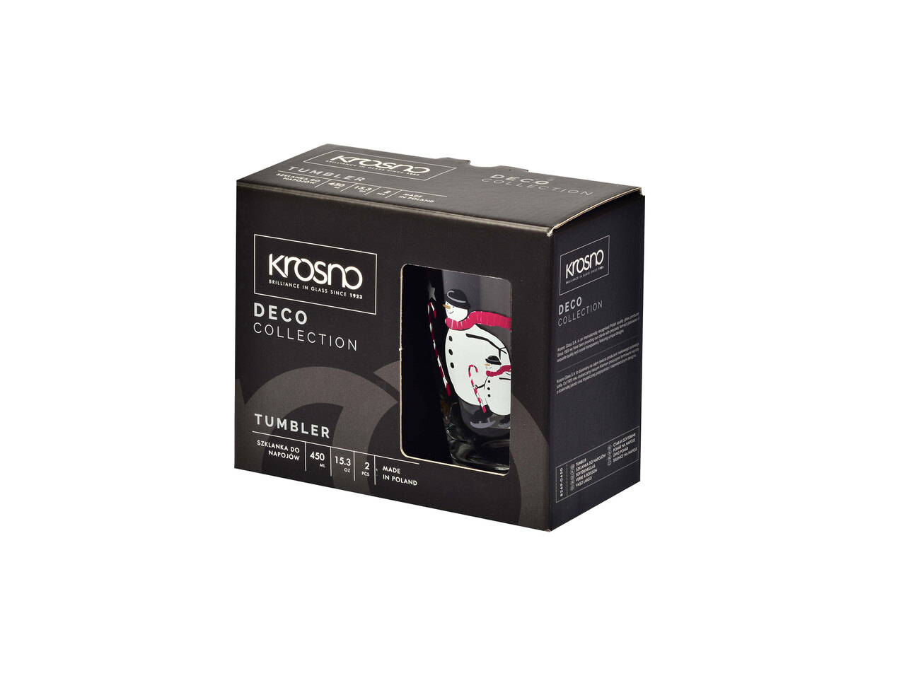 KROSNO® Szklanki świąteczne DECO 450 ml, 2 szt. , cena 12,99 PLN