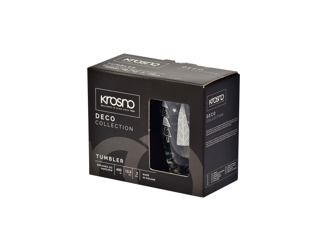 KROSNO® Szklanki świąteczne DECO 450 ml, 2 szt. , cena 12,99 PLN