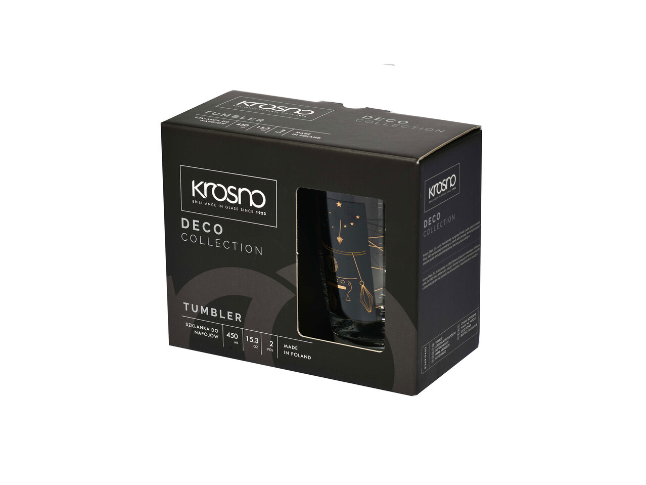 KROSNO® Szklanki świąteczne DECO 450 ml, 2 szt. , cena 12,99 PLN