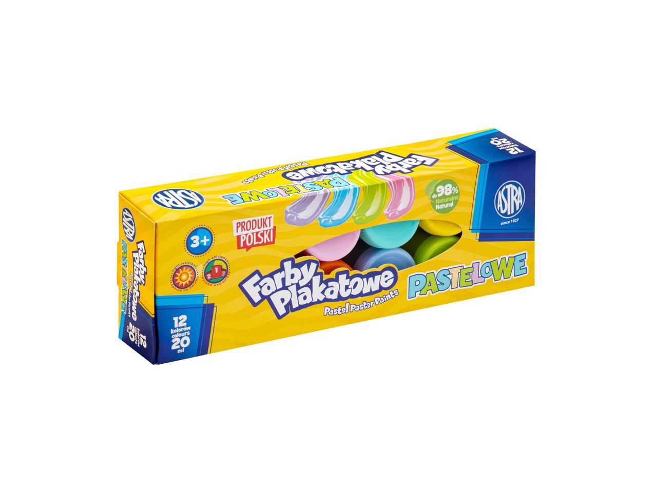 Farby plakatowe pastelowe Astra, 12 szt. , cena 17,99 PLN
Farby plakatowe pastelowe ...