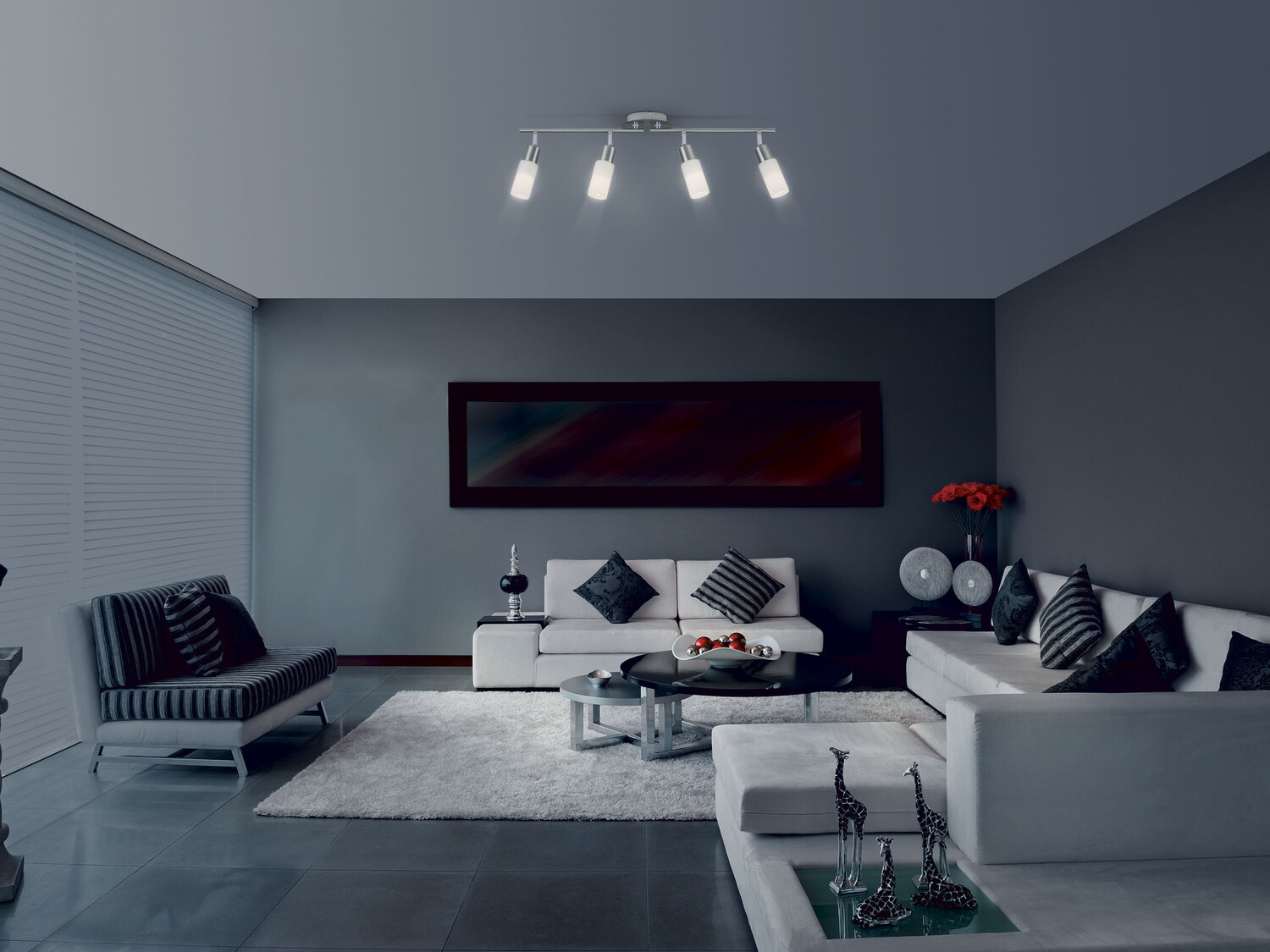 Lampa sufitowa LED Livarno, cena 69,90 PLN
- o wyglądzie matowego niklu
- klosze ...
