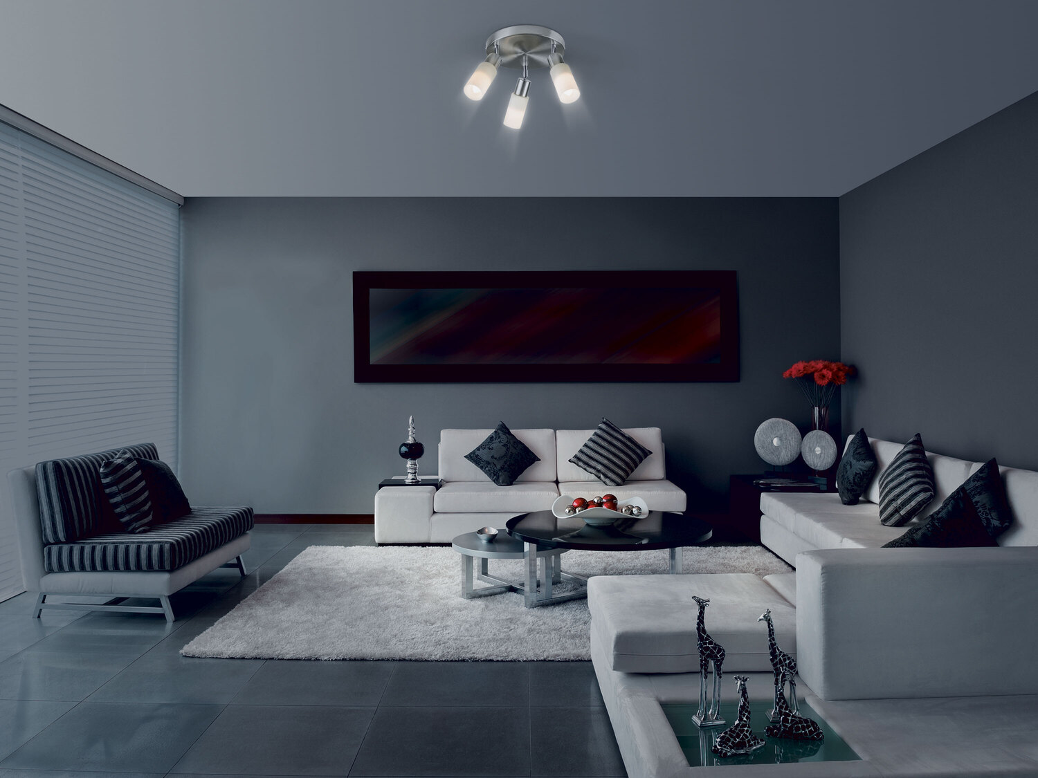 Lampa sufitowa LED Livarno, cena 69,90 PLN
- o wyglądzie matowego niklu
- klosze ...