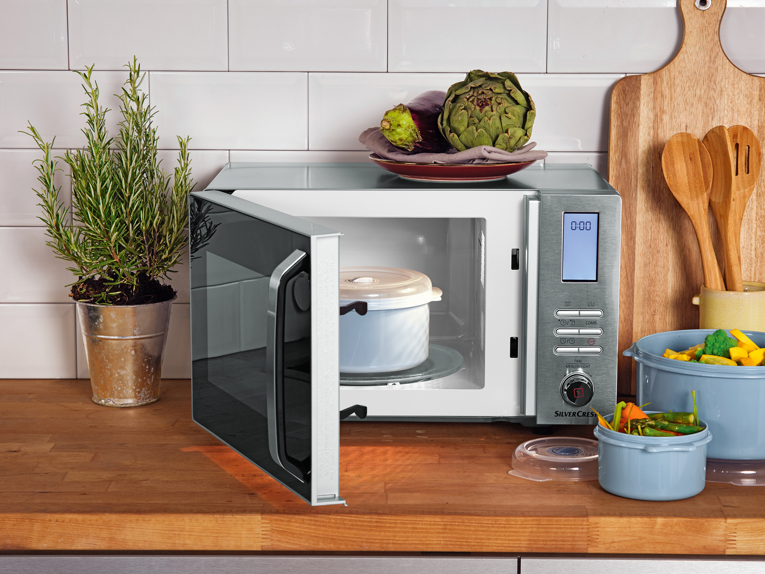 Kuchenka mikrofalowa z grillem 1000 W Silverscrest Kitchen Tools, cena 279,00 PLN ...