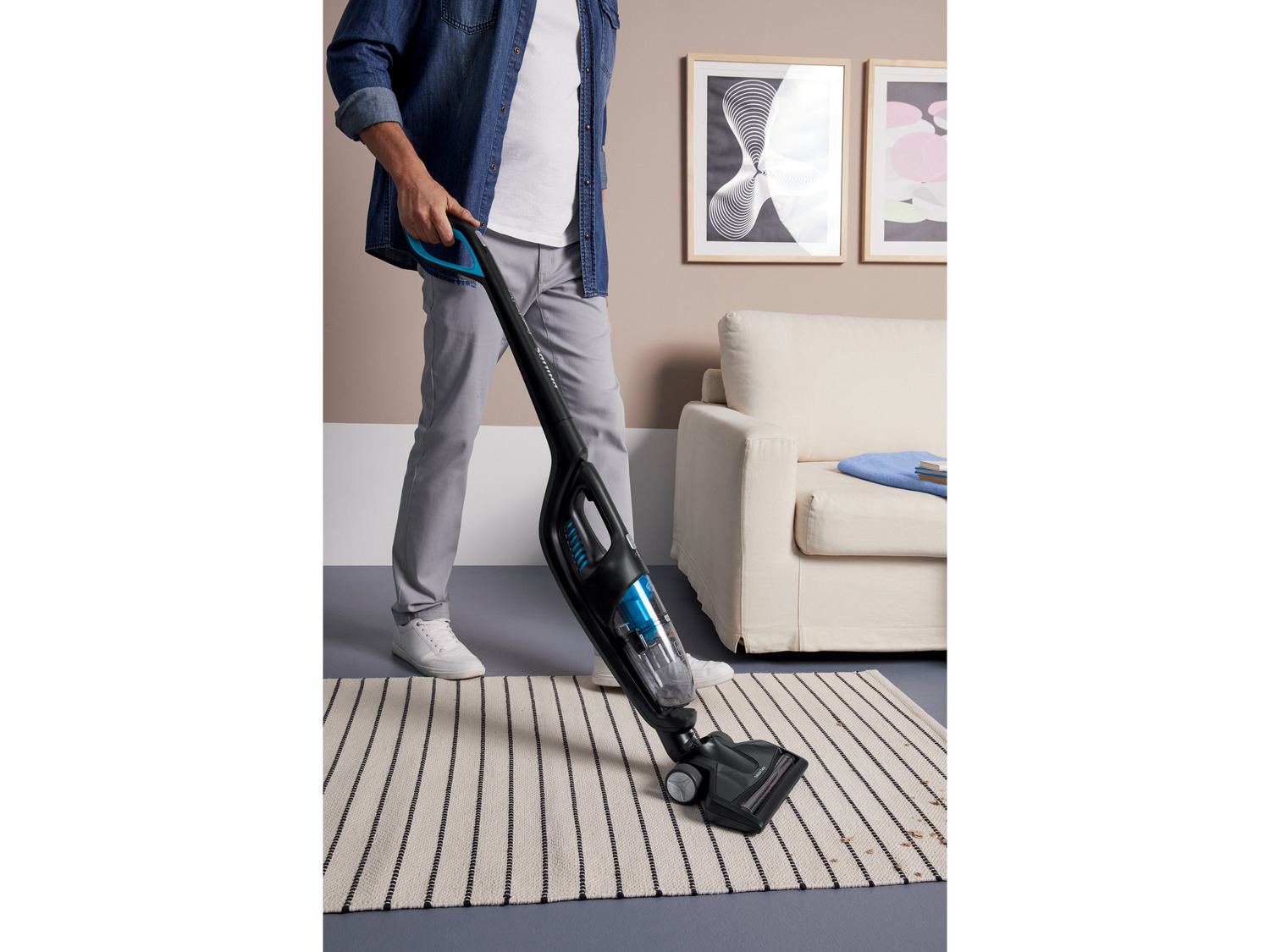 Bezprzewodowy odkurzacz PhilipsPowerPro Duo 2 w 1 pionowy stojacy, cena 333,00 PLN ...