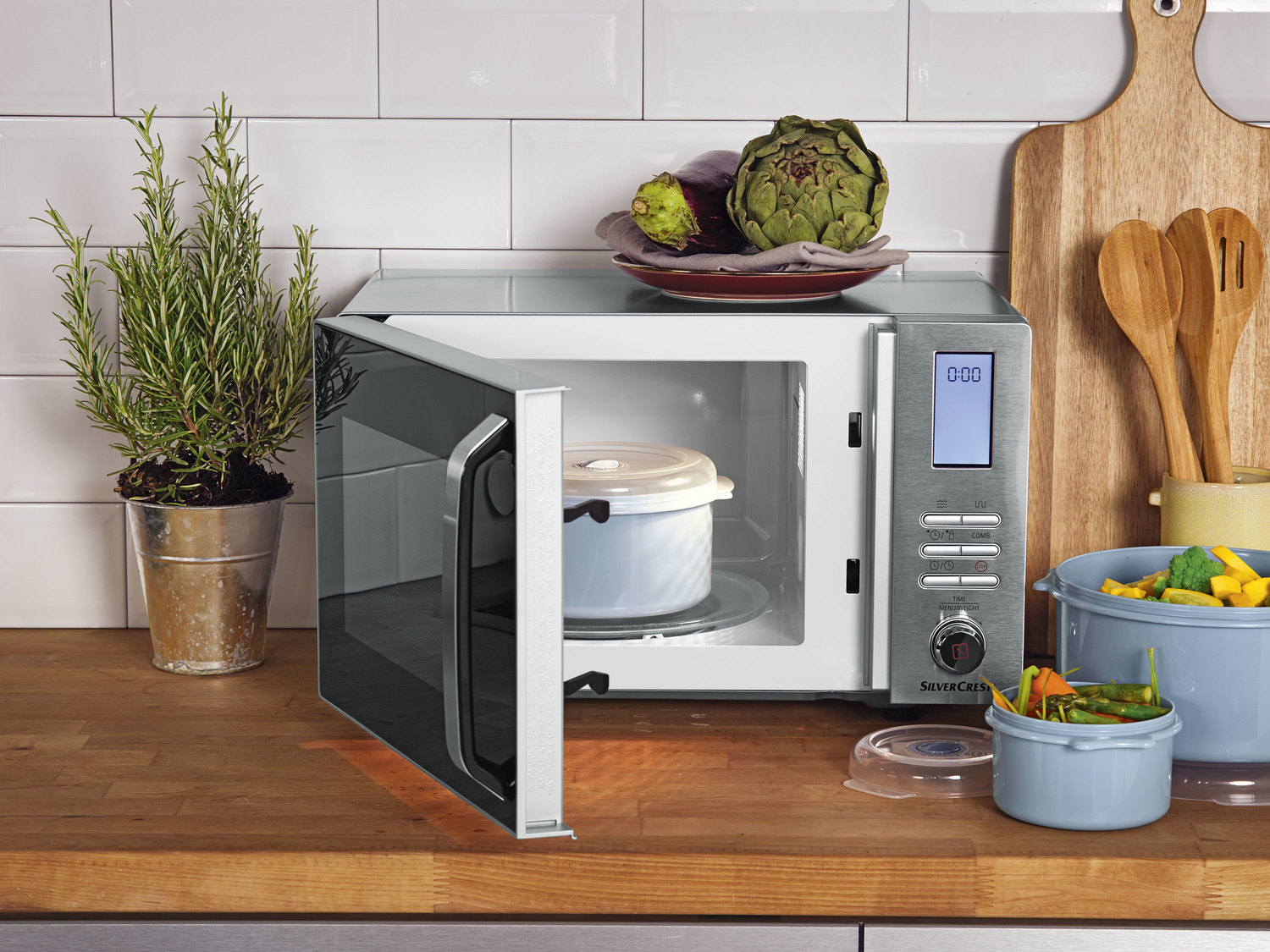 Kuchenka mikrofalowa z grillem 1000 W Silvercrest Kitchen Tools, cena 279,00 PLN ...