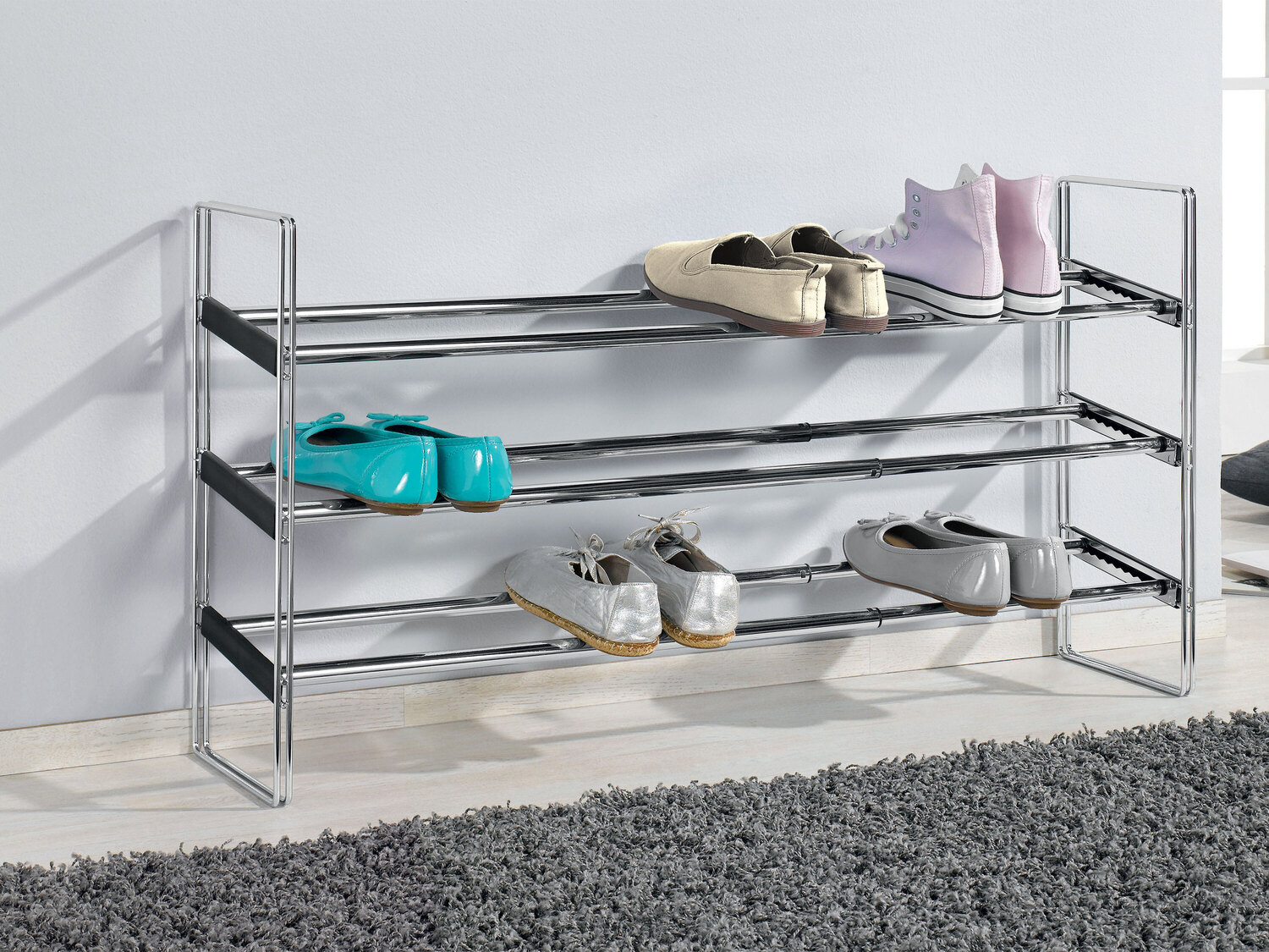 Rozsuwany regał na buty Livarno Living, cena 64,90 PLN
- z chromowanego metalu
- ...