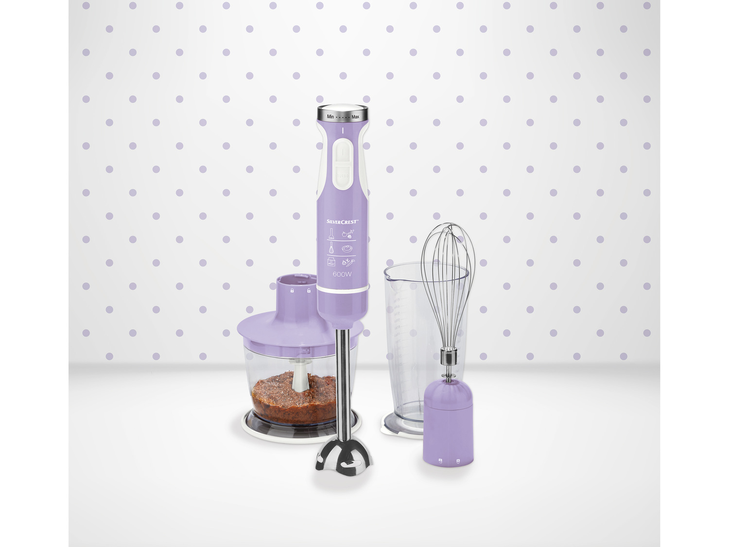 Blender ręczny 600 W z zestawem akcesoriów Silvercrest Kitchen Tools, cena 69,90 ...