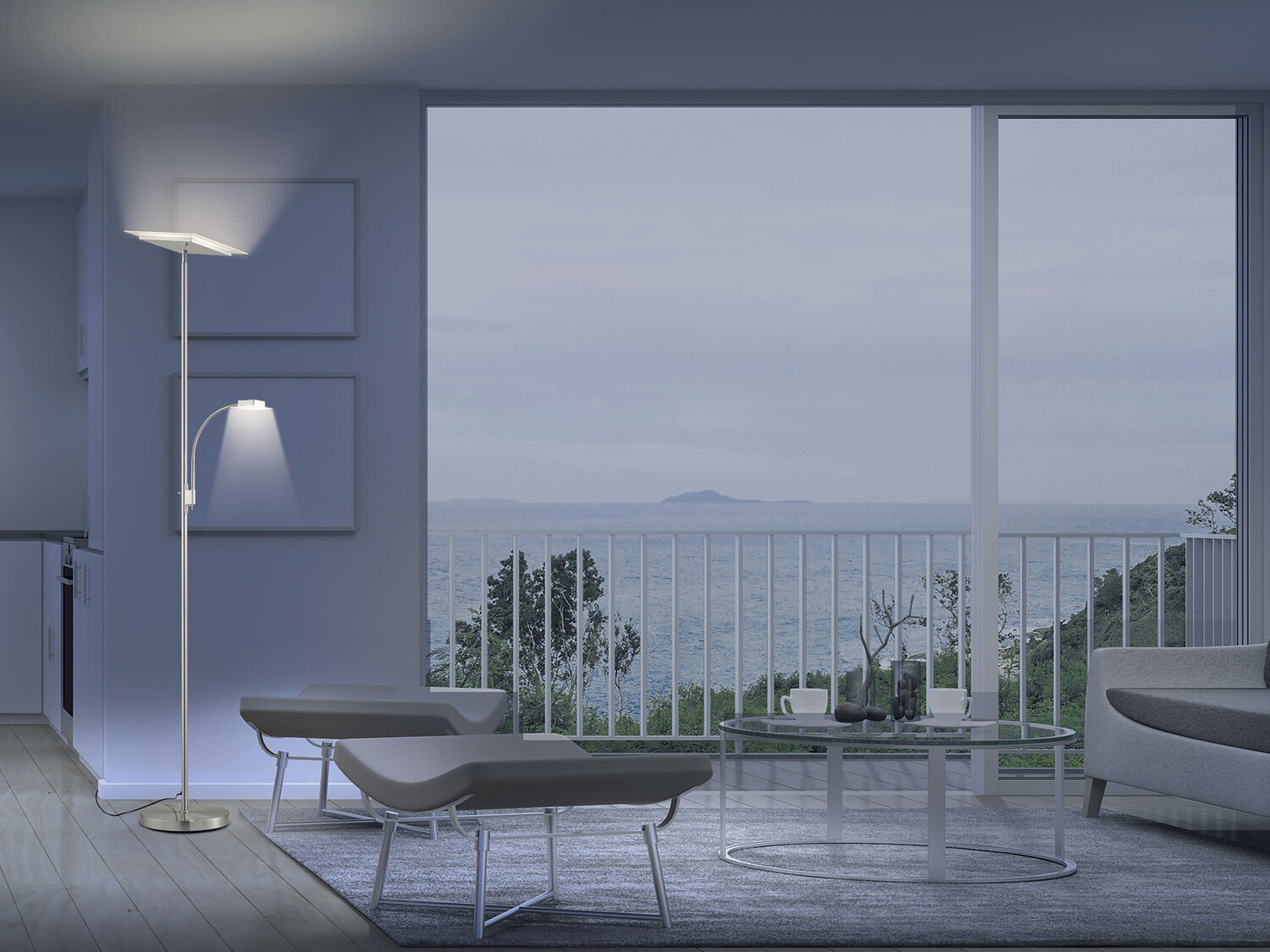 Lampa LED Livarno, cena 179,00 PLN
- 2 moduły: lampa stojąca (moc 17 W) i lampka ...